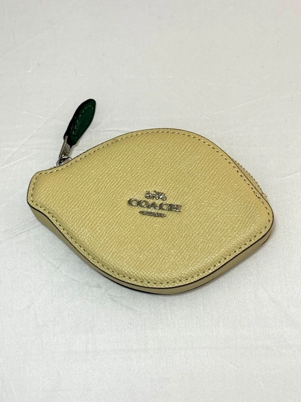Coach Yellow Lemon Coin Case Purse NWOT